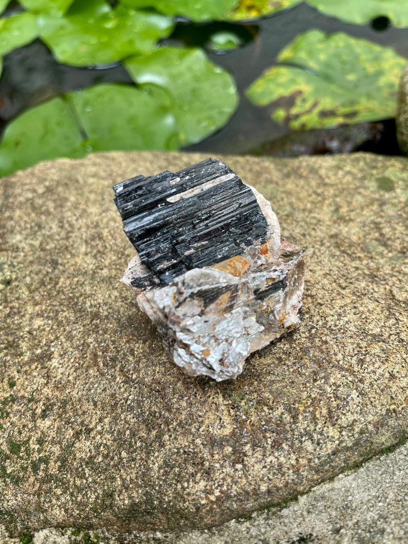 Rare Tourmaline in Matrix, Raw Tourmaline, Mica, Rose Quartz, Crystal Magic