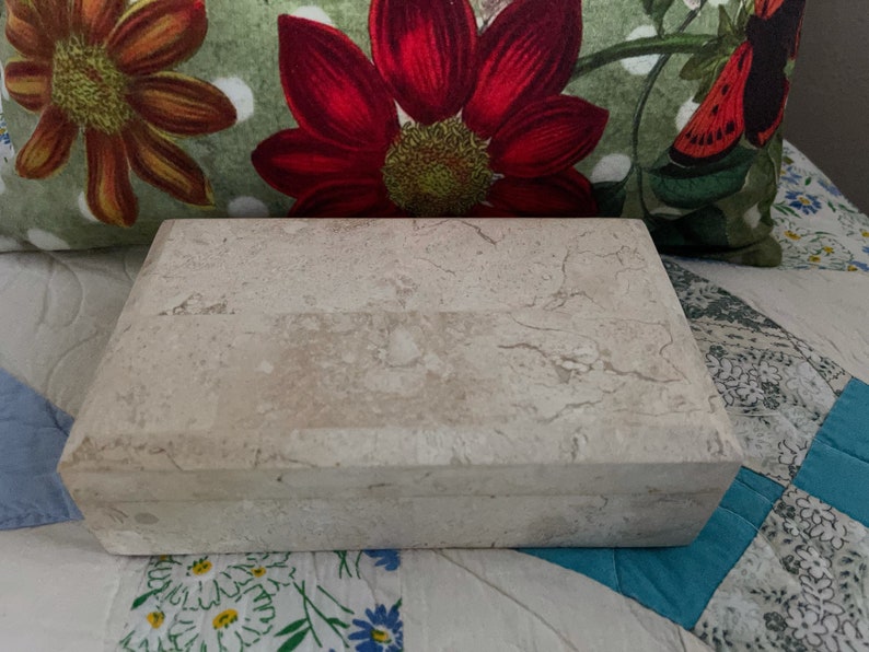 Renoir Vintage Tessellated Stone Jewelry Box by Renoir Designs, Old World Vintage
