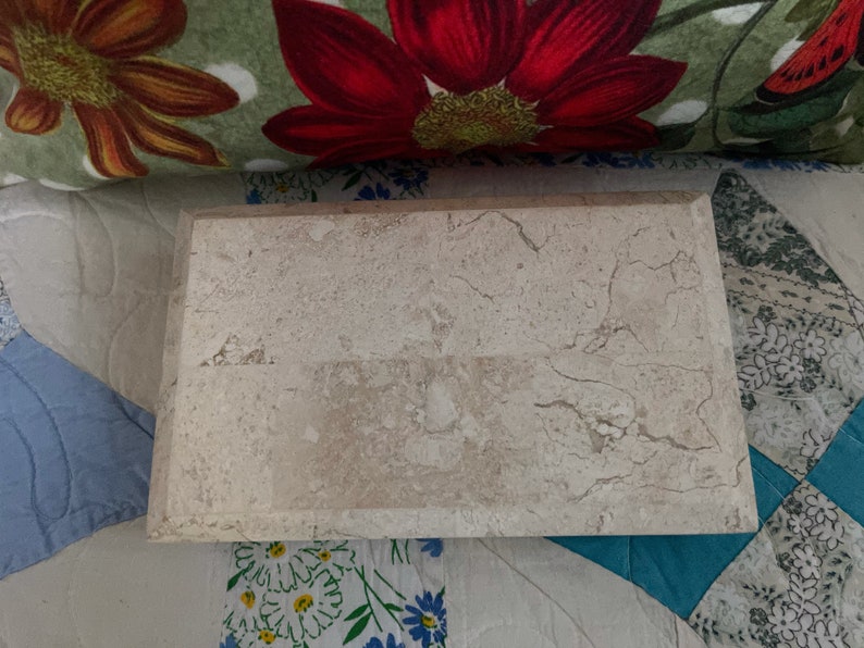 Renoir Vintage Tessellated Stone Jewelry Box by Renoir Designs, Old World Vintage