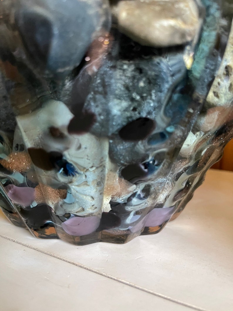 Awesome Large Glass Jar with Almost Hag Stones and Shells, Home Decor