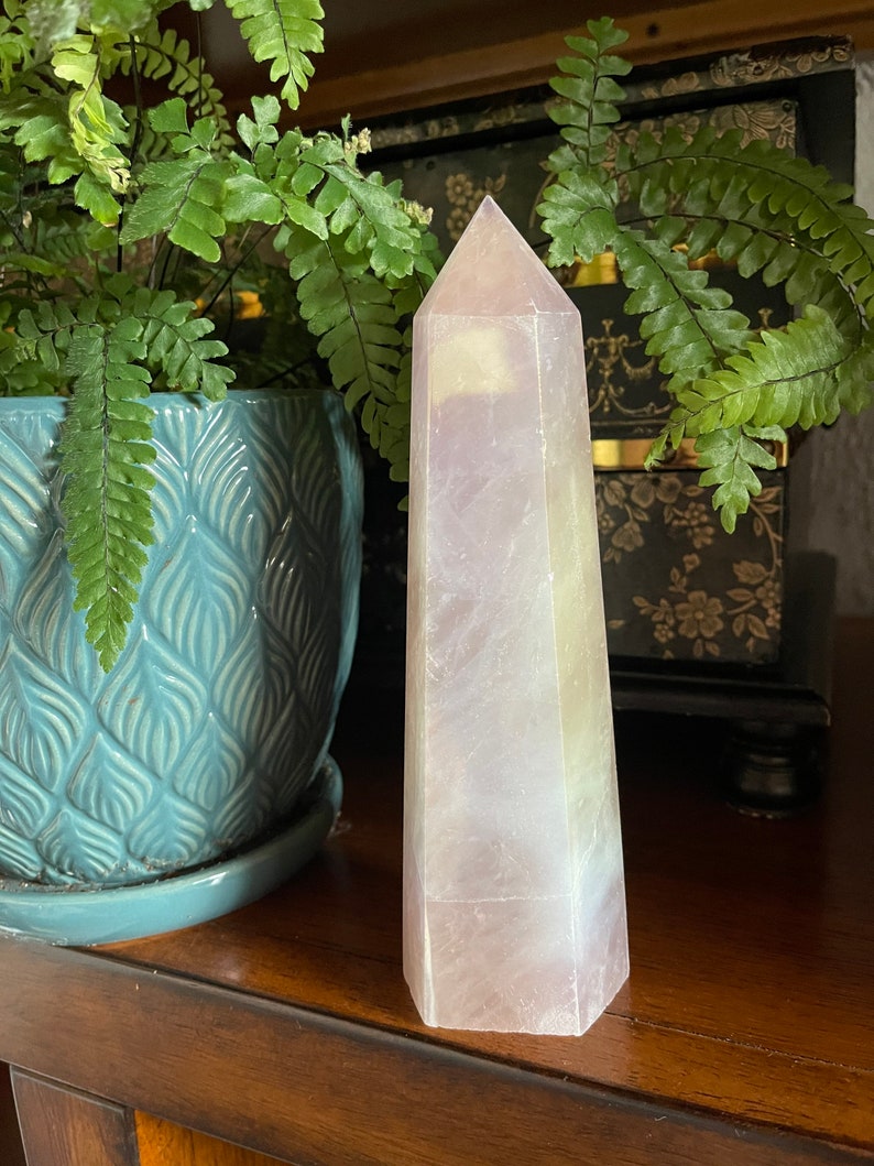 Angel Aura Love Energy Rose Aura Quartz Tower, Crystal Magic