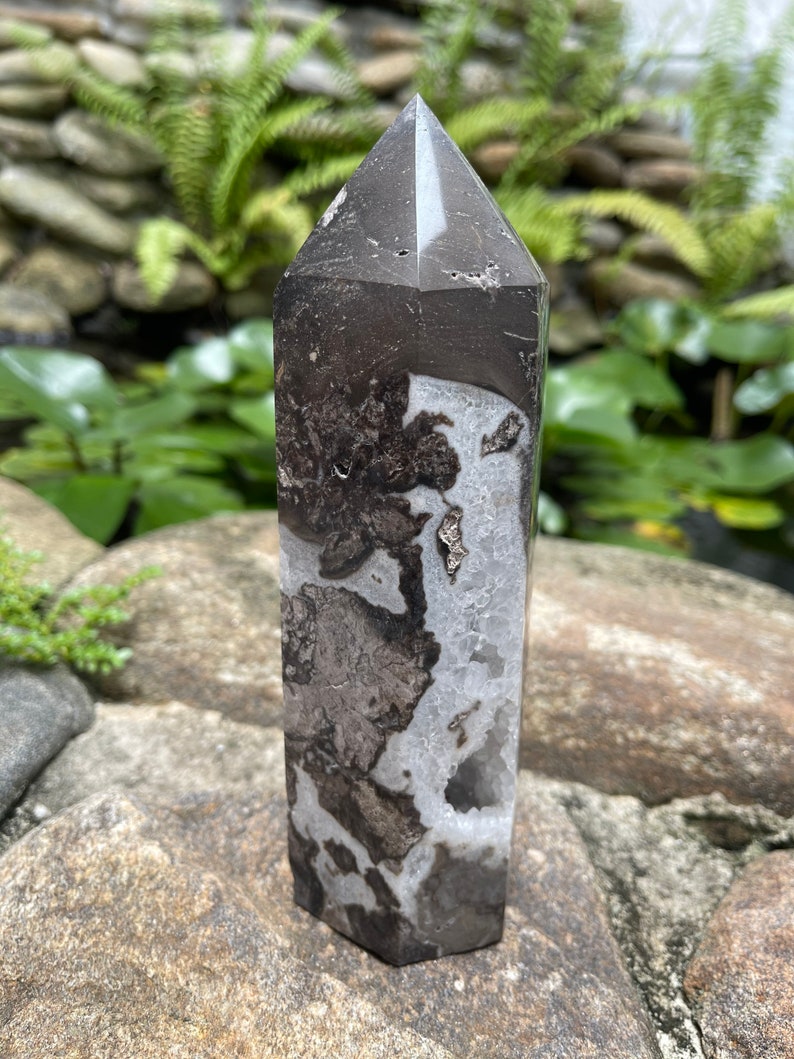 Spectacular Druzy White Sphalerite Tower, Druzy Window in Stone, Crystal Magic