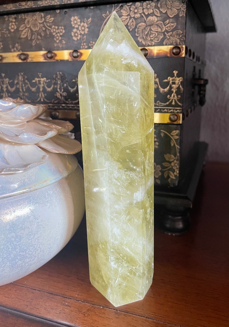 Tall Rainbow Citrine Tower, Rainbow Citrine from Brazil, Crystal Magic