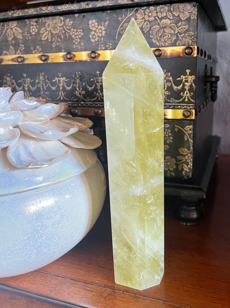 Tall Rainbow Citrine Tower, Rainbow Citrine from Brazil, Crystal Magic