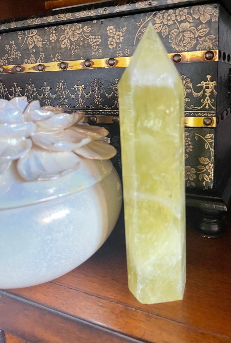 Tall Rainbow Citrine Tower, Rainbow Citrine from Brazil, Crystal Magic