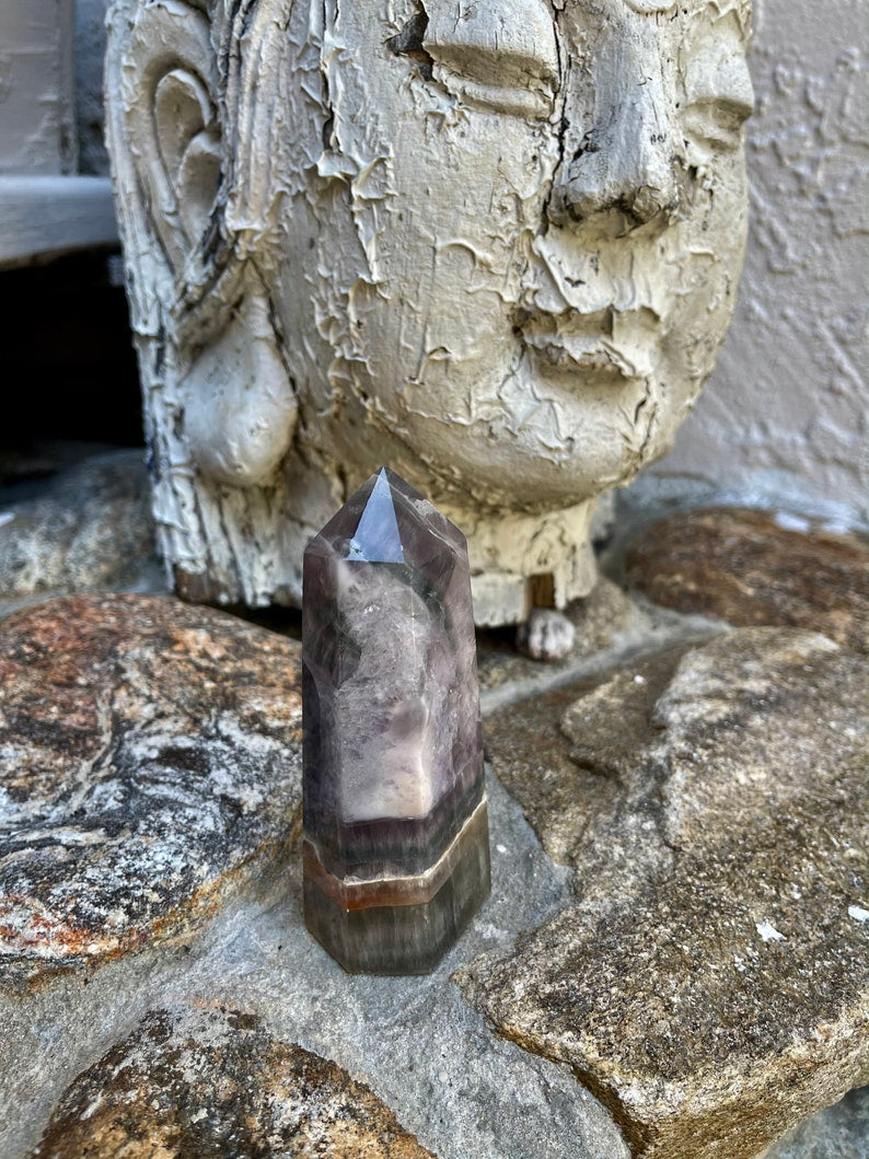 Intriguing Color Pattern Fluorite Tower, Crystal Magic