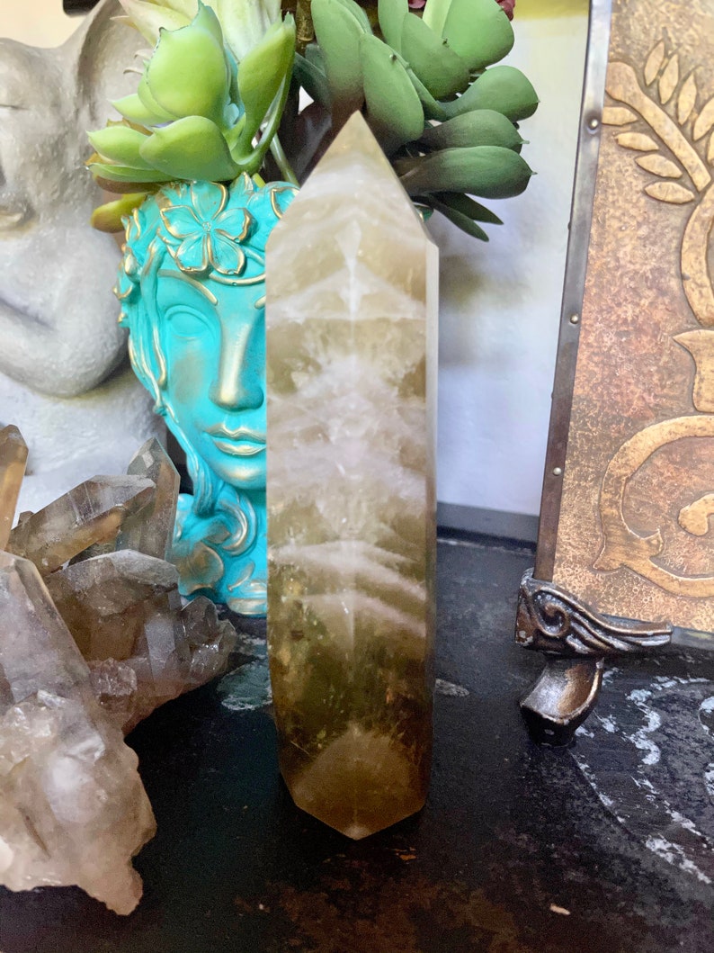 Tall Rainbow Citrine Tower, Rainbow Citrine from Brazil, Crystal Magic