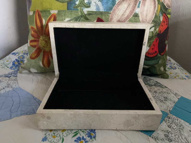 Renoir Vintage Tessellated Stone Jewelry Box by Renoir Designs, Old World Vintage