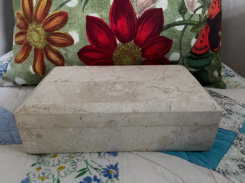 Renoir Vintage Tessellated Stone Jewelry Box by Renoir Designs, Old World Vintage