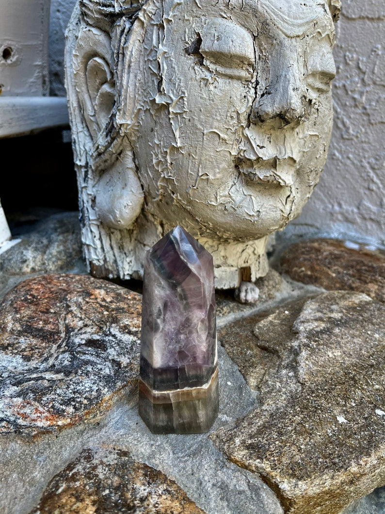 Intriguing Color Pattern Fluorite Tower, Crystal Magic