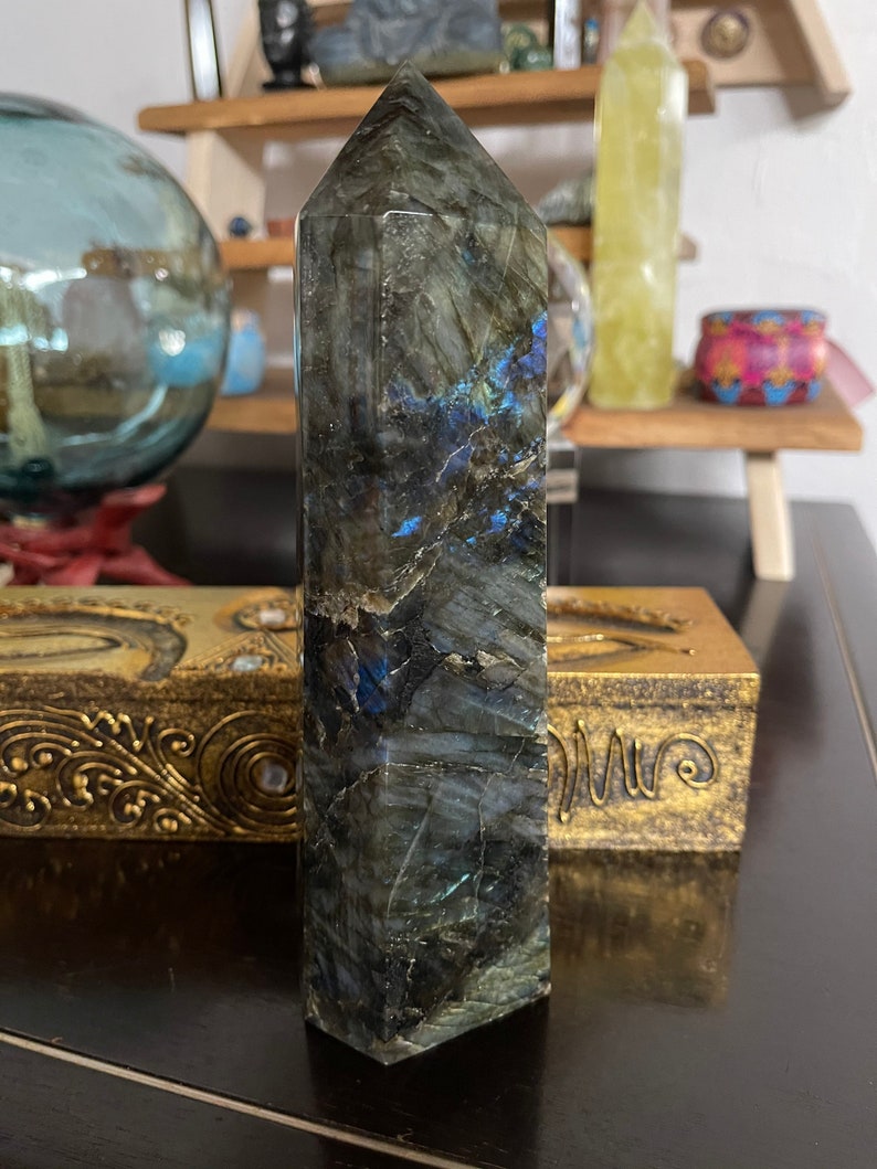 Stunning Large Labradorite Crystal Tower, Crystal Magic