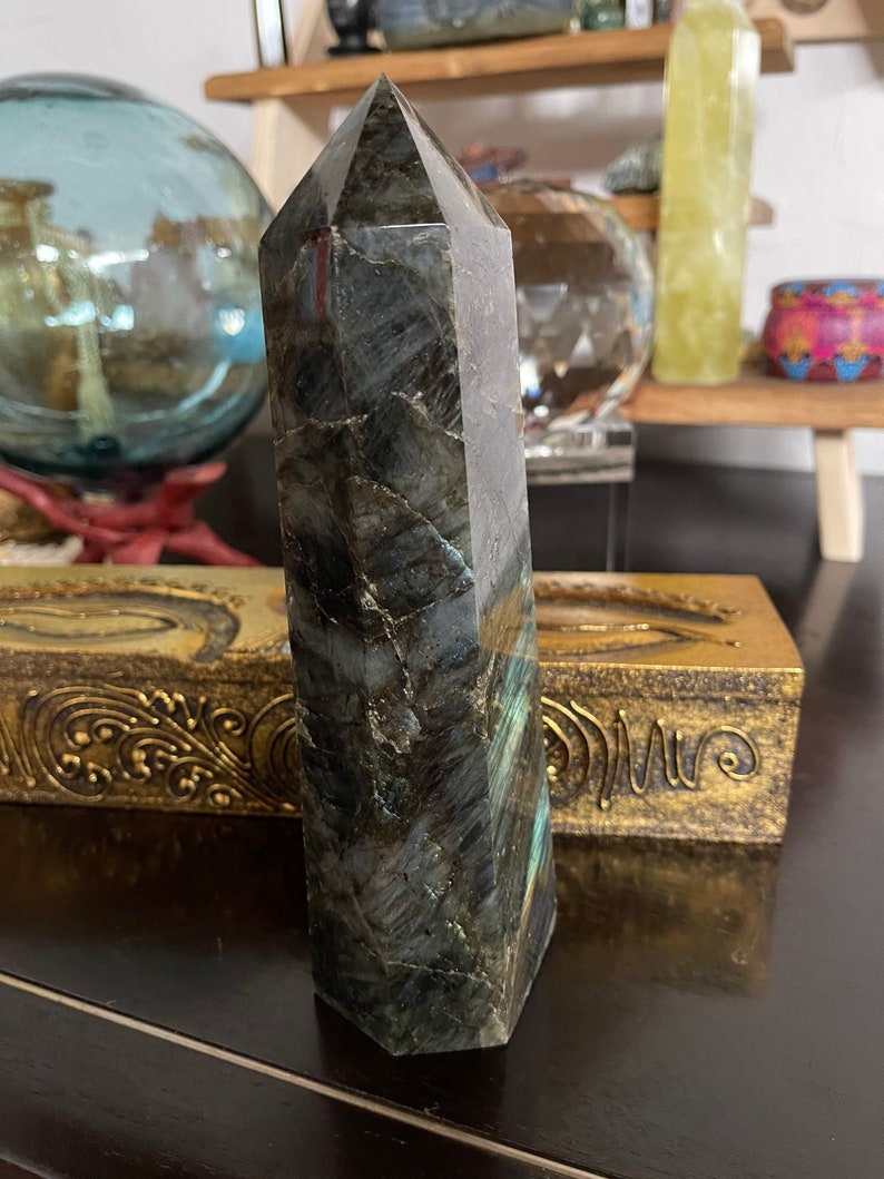 Stunning Large Labradorite Crystal Tower, Crystal Magic