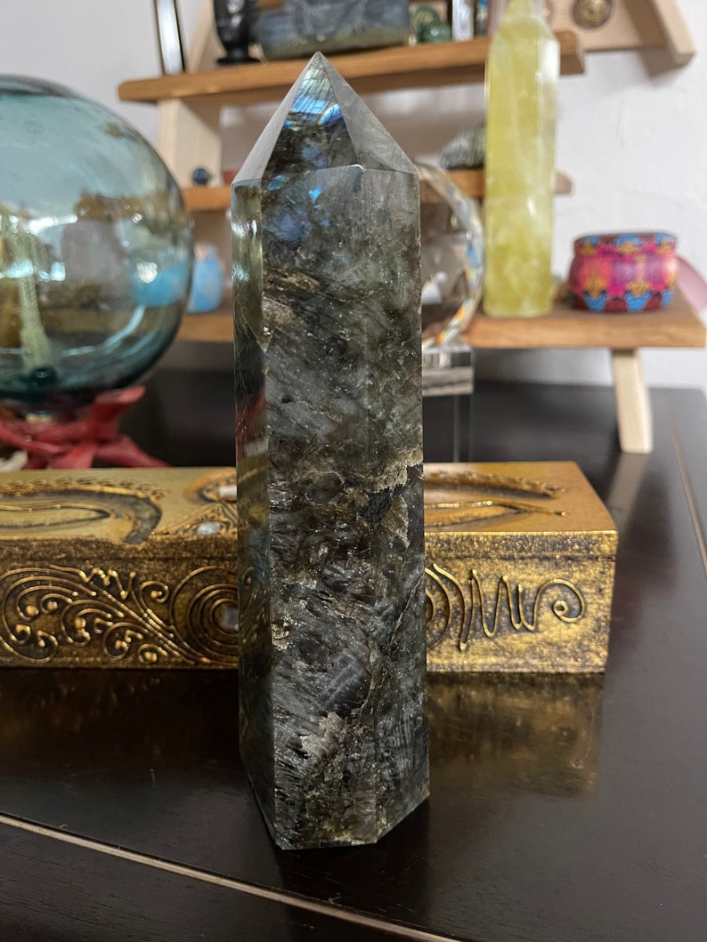 Stunning Large Labradorite Crystal Tower, Crystal Magic