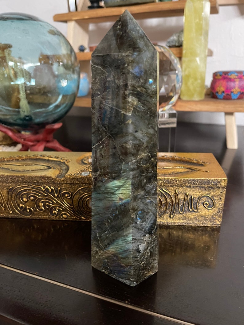 Stunning Large Labradorite Crystal Tower, Crystal Magic