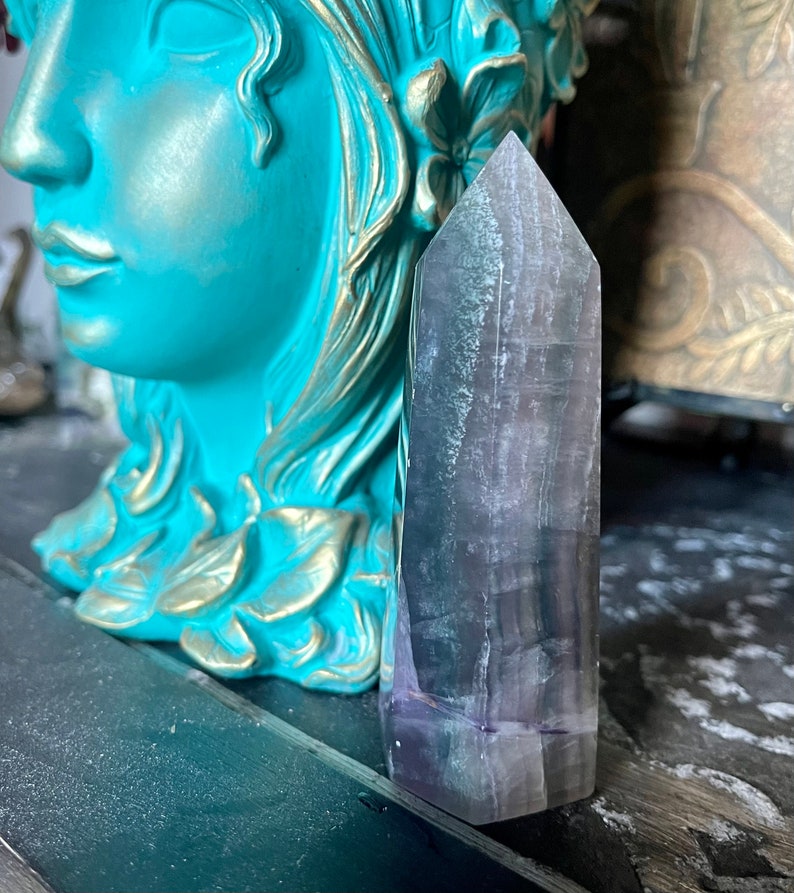 Beautifully Banded Rainbow Fluorite Tower, Crystal Magic