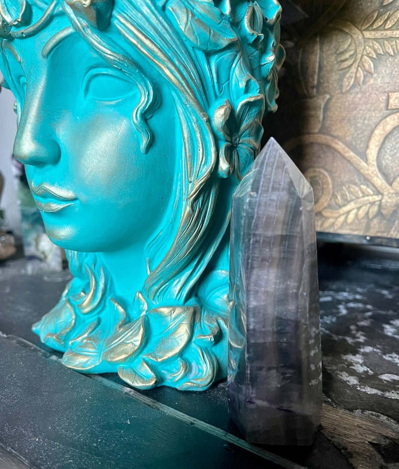 Beautifully Banded Rainbow Fluorite Tower, Crystal Magic