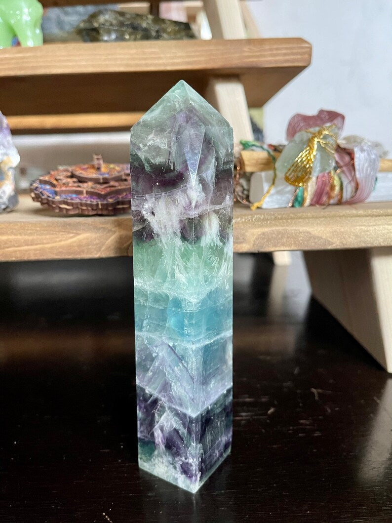 Rainbow Fluorite Tower, High Quality, Crystal Magic