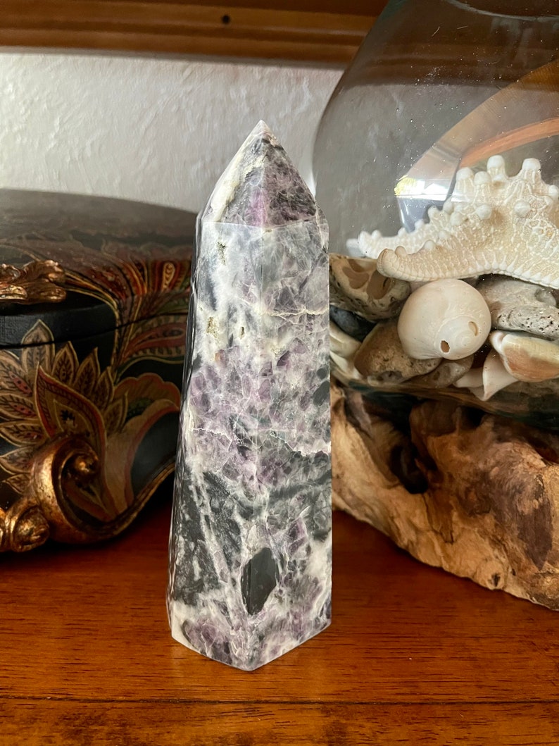 Large Purple Fluorite Quartz Tower, Crystal Magic