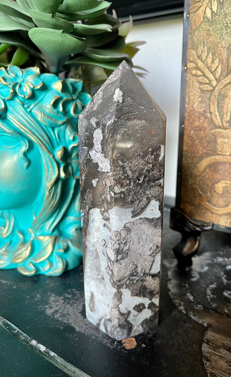 Spectacular Druzy White Sphalerite Tower, Crystal Magic