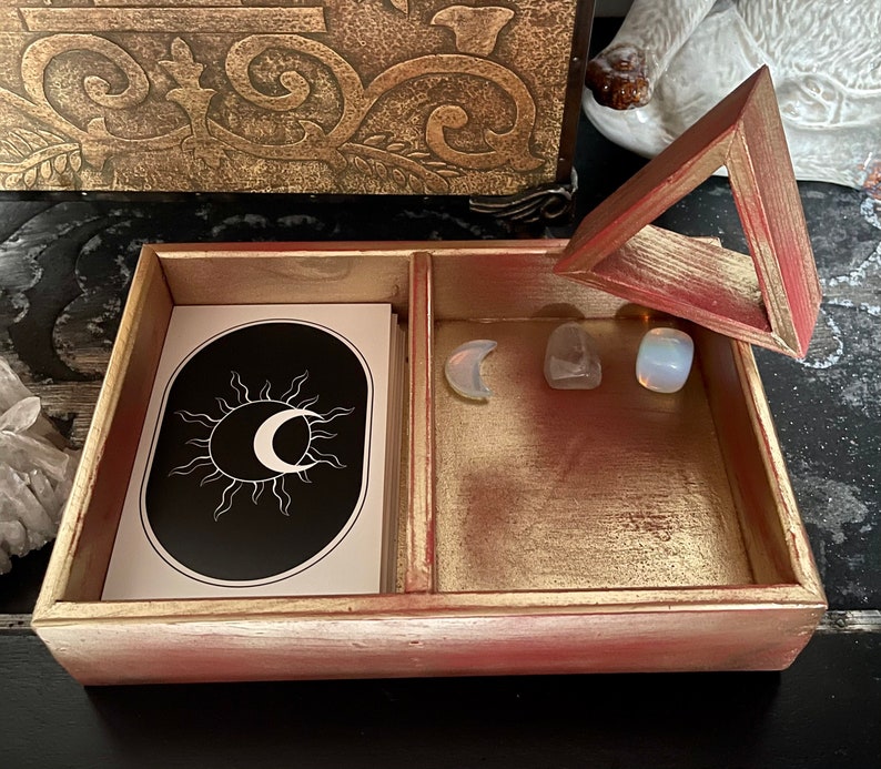 Hand Crafted Tarot/Oracle Box, Metaphysical Gift Set