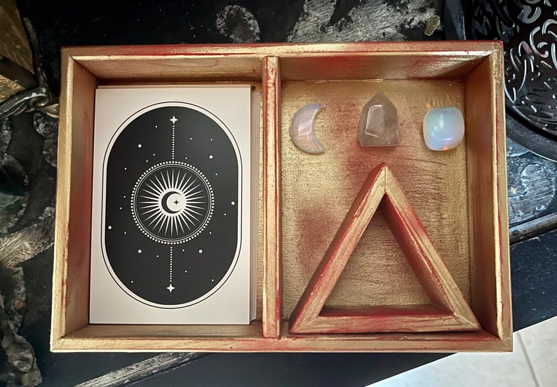 Hand Crafted Tarot/Oracle Box, Metaphysical Gift Set
