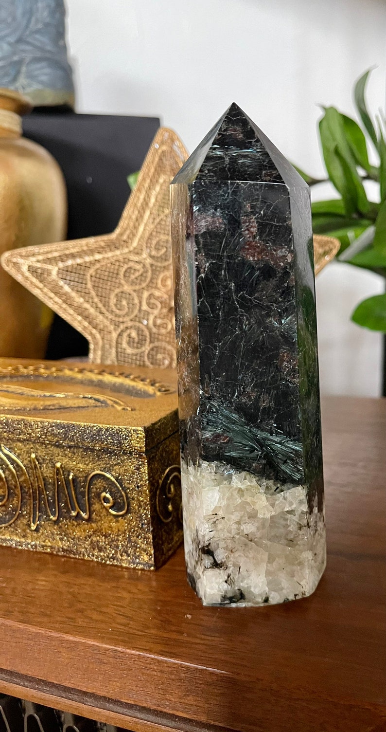 Exceptional Arfvedsonite Tower, Crystal Magic