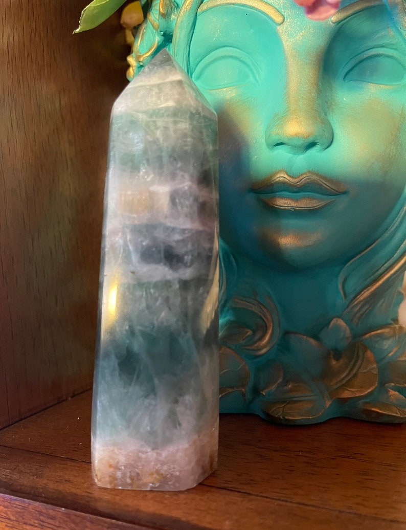 Beautiful High Quality Rainbow Fluorite Tower, Rainbow Flashes, Crystal Magic
