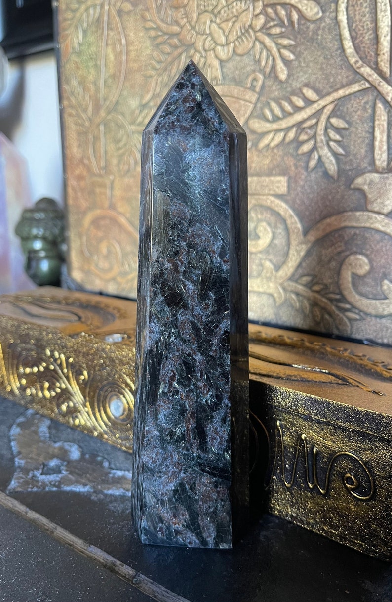 Arfvedsonite Tower, Natural Arfvedsonite, Crystal Magic