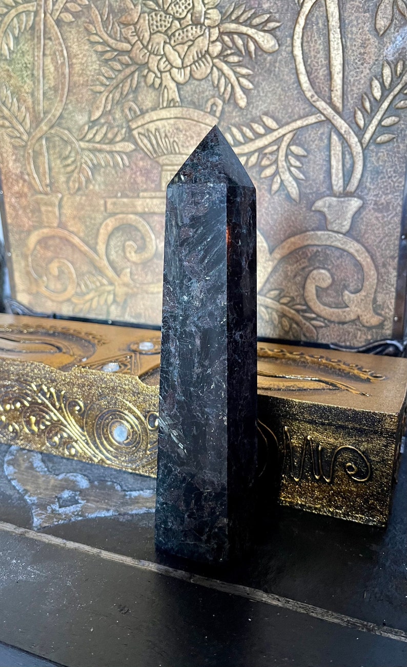 Arfvedsonite Tower, Natural Arfvedsonite, Crystal Magic