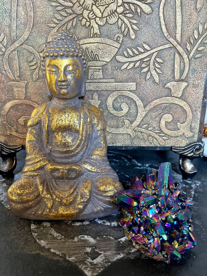 Large Unique Rainbow Aqua Aura Quartz Crystal Cluster, Crystal Magic