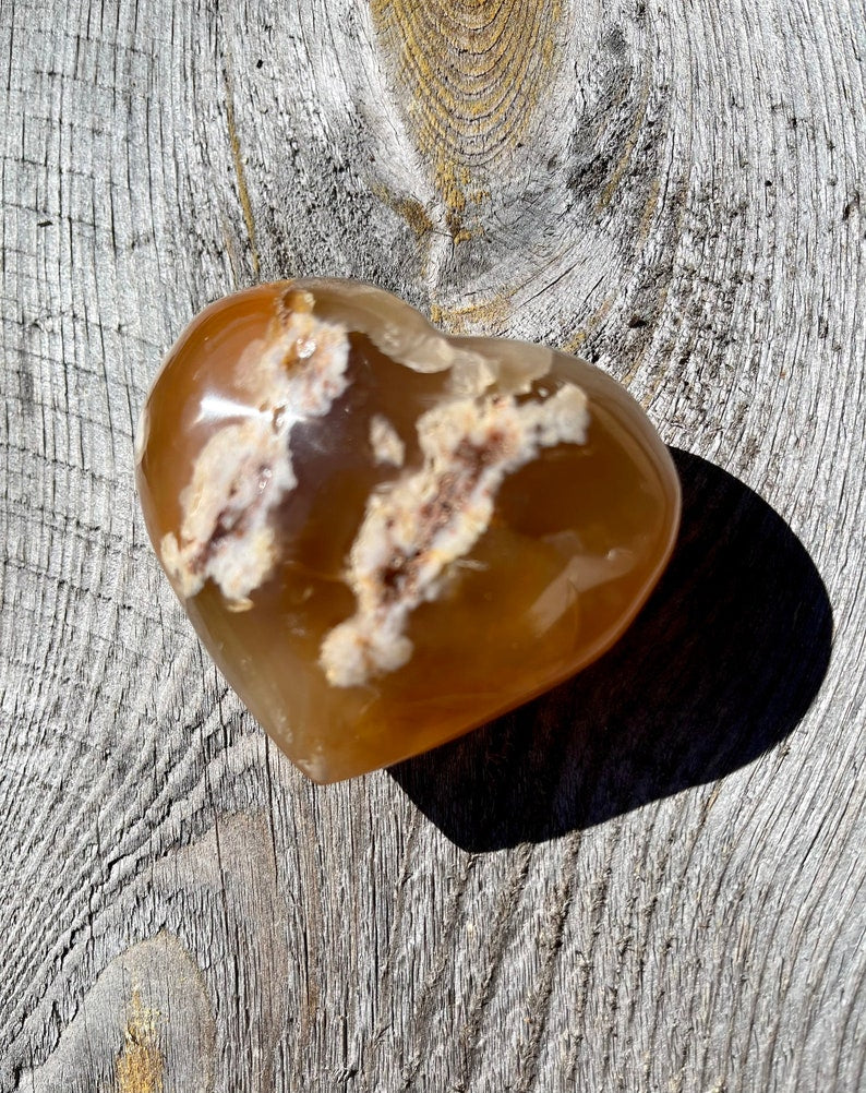 Agate Heart, Cherry Blossom Agate, Crystal Magic