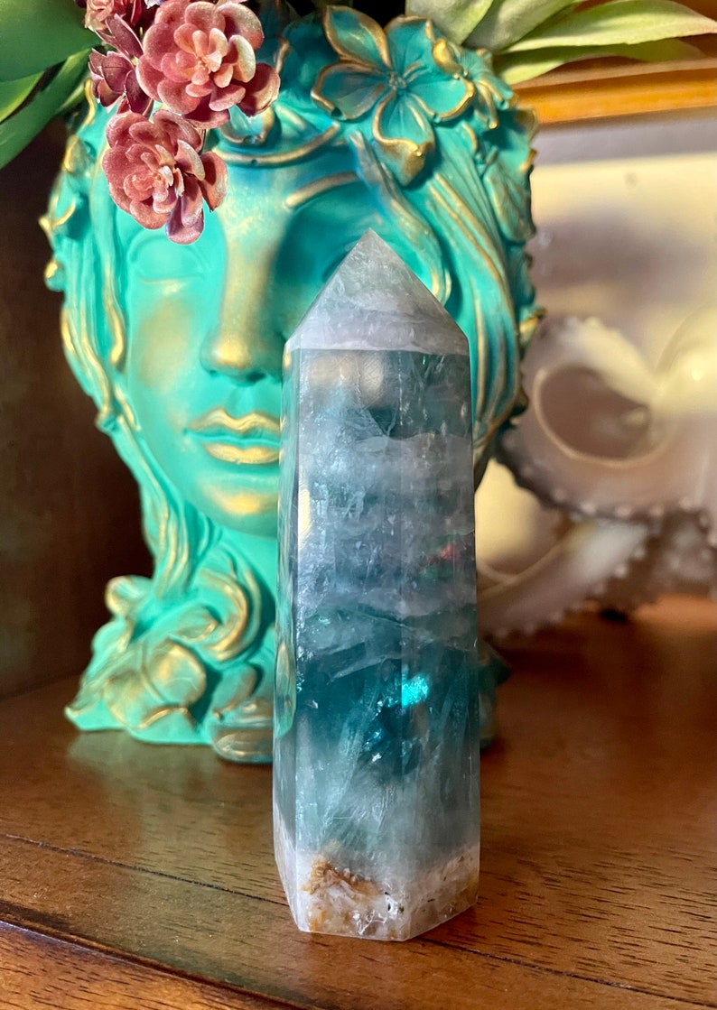 Beautiful High Quality Rainbow Fluorite Tower, Rainbow Flashes, Crystal Magic