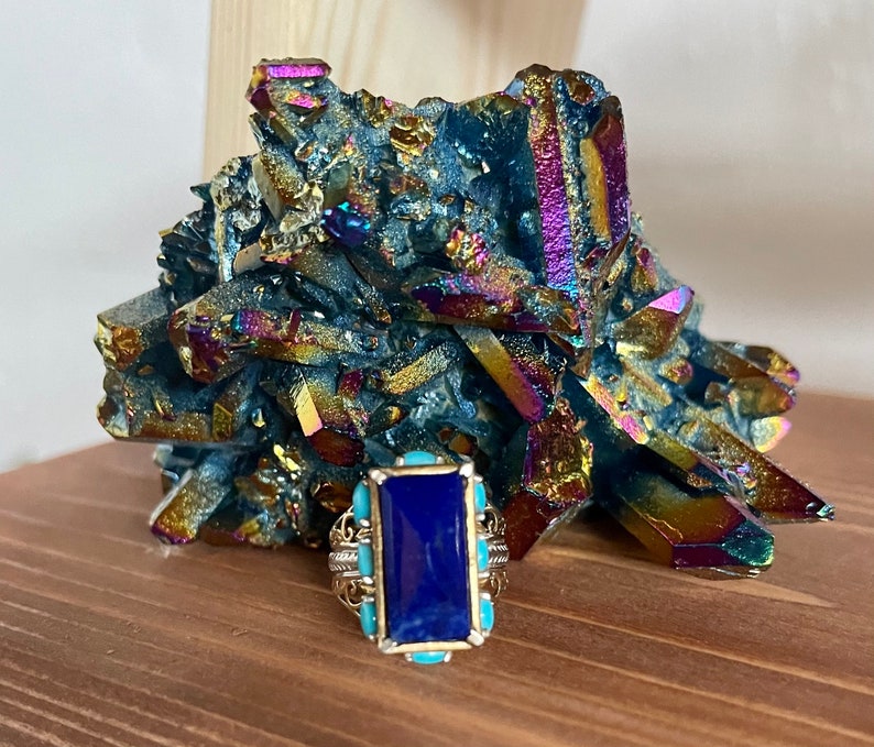 Vintage Chic Goddess Vibes, Lapis Lazuli Dome Ring, Bodhi Jewelry