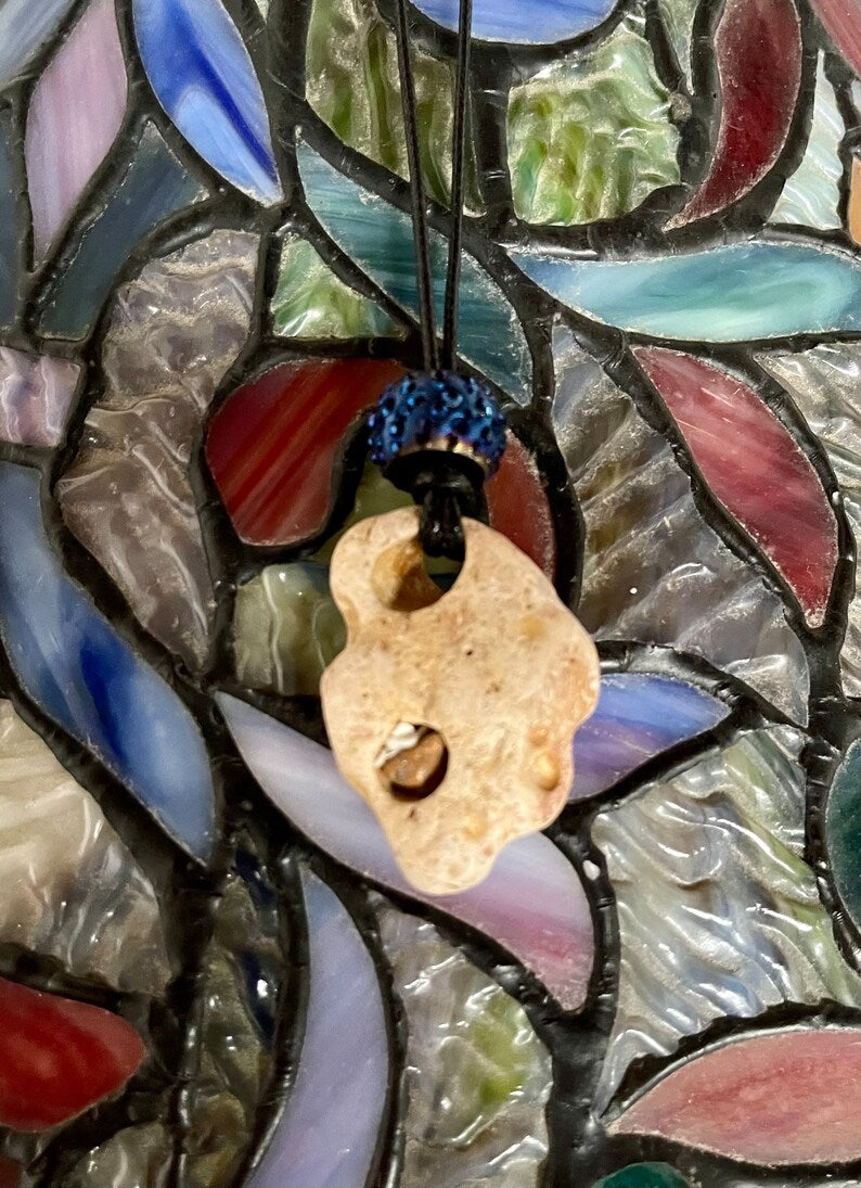 Unusual Hag Stone, Spirited Bohemian Necklace, Bodhi Jewelry