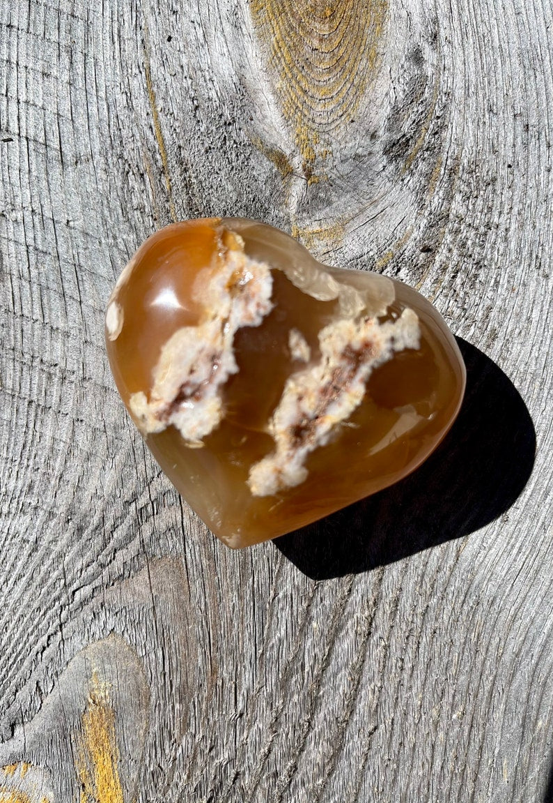 Agate Heart, Cherry Blossom Agate, Crystal Magic