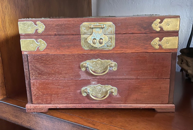 Large Vintage Jewelry Box, Wedding Multilayer Jewelry Box, Old World Vintage