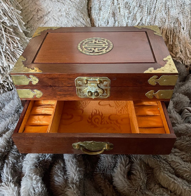 Large Vintage Jewelry Box, Wedding Multilayer Jewelry Box, Old World Vintage