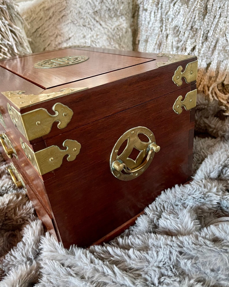 Large Vintage Jewelry Box, Wedding Multilayer Jewelry Box, Old World Vintage