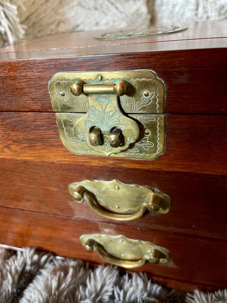Large Vintage Jewelry Box, Wedding Multilayer Jewelry Box, Old World Vintage