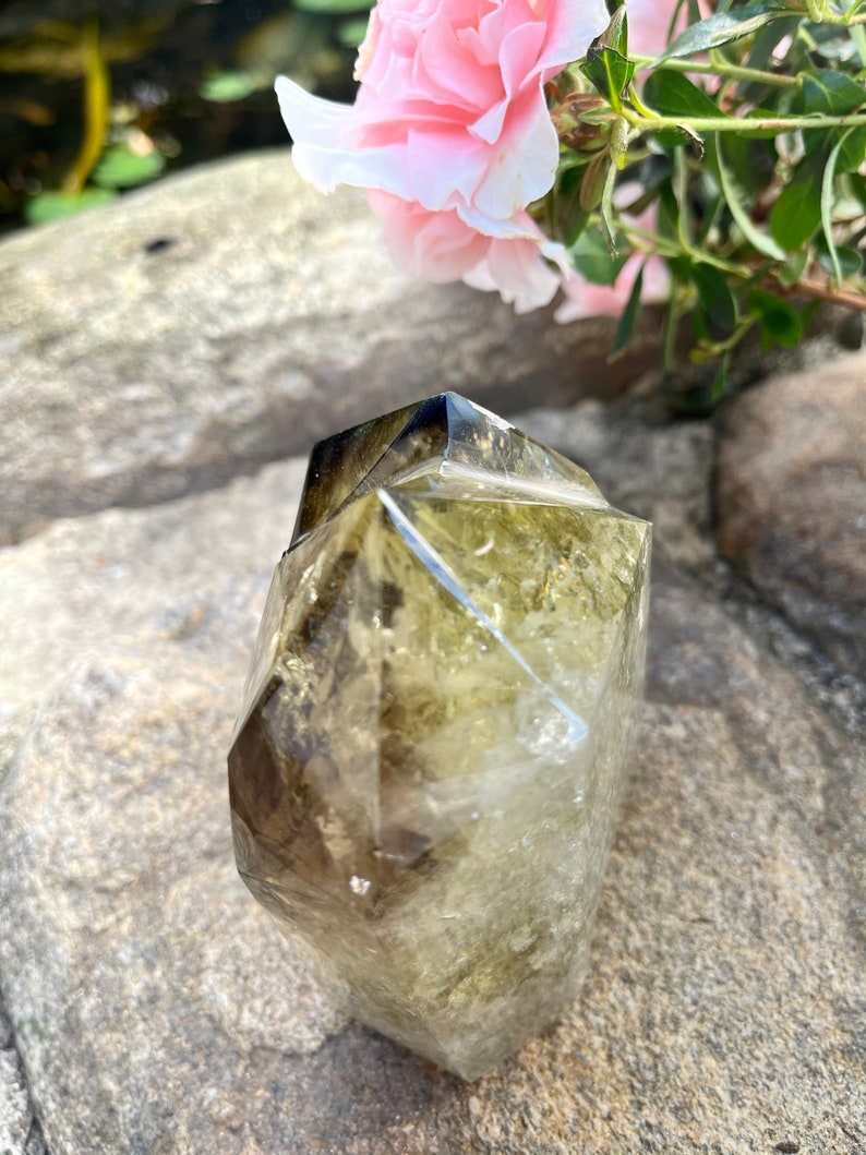 Stunning Large Twin Crystal Smoky Citrine, 1.5 lbs, Crystal Magic