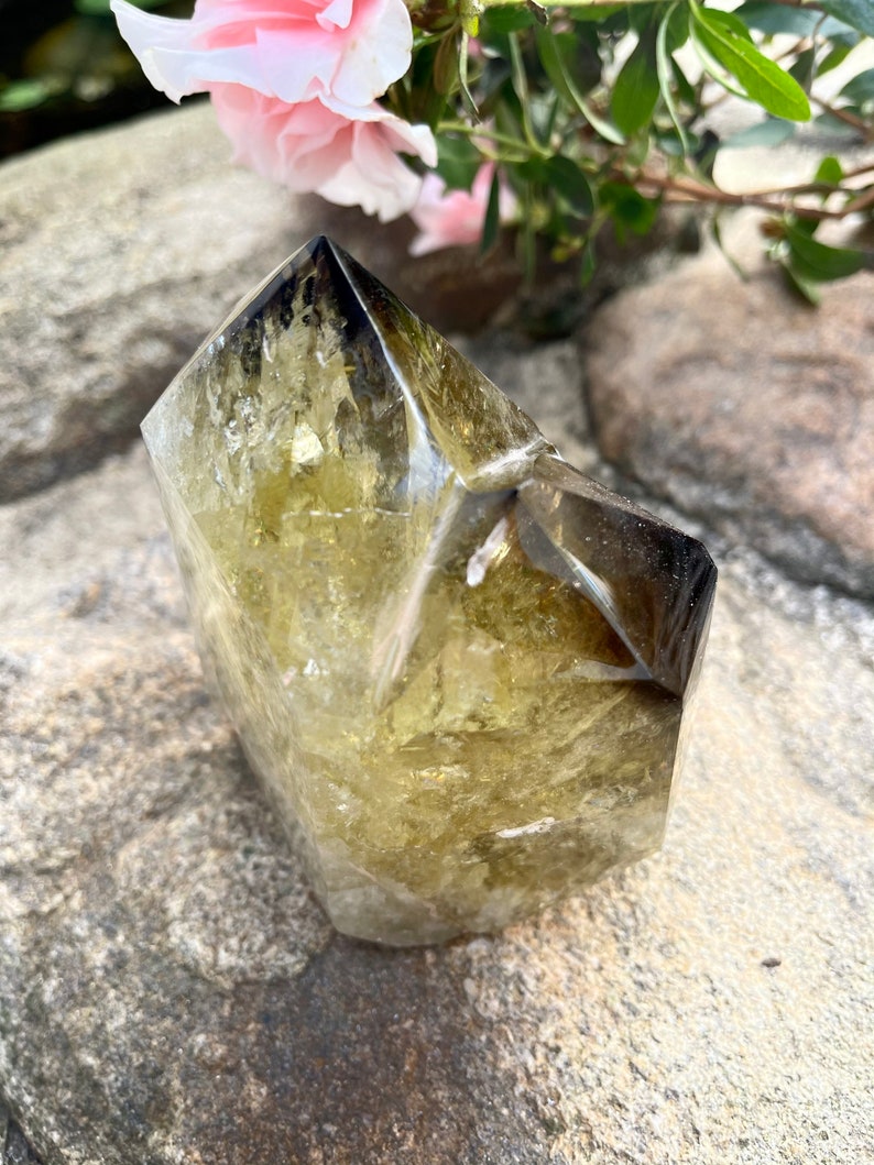 Stunning Large Twin Crystal Smoky Citrine, 1.5 lbs, Crystal Magic