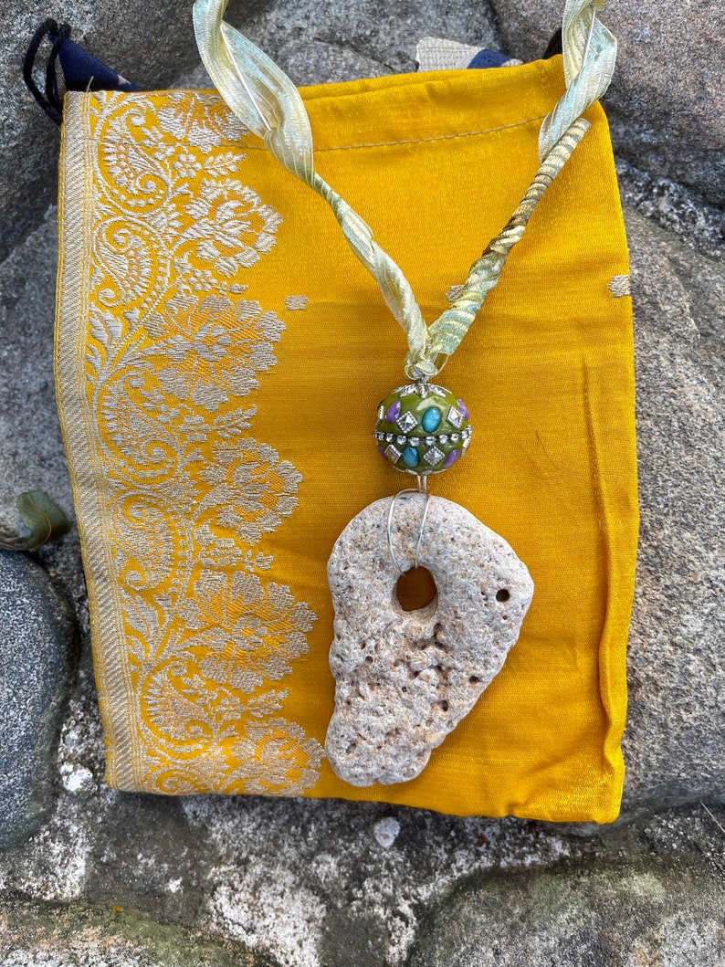 Spring Spirited Bohemian Hag Stone Amulet, Home Decor, Water Magic