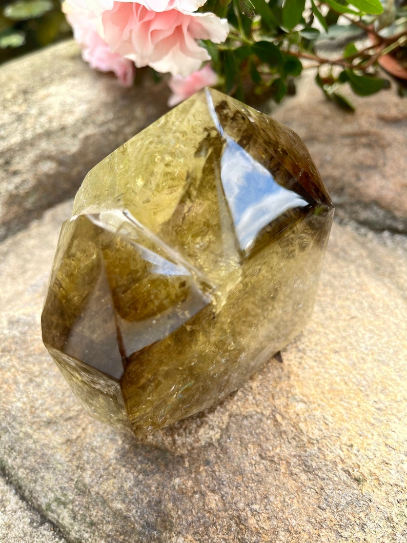 Stunning Large Twin Crystal Smoky Citrine, 1.5 lbs, Crystal Magic