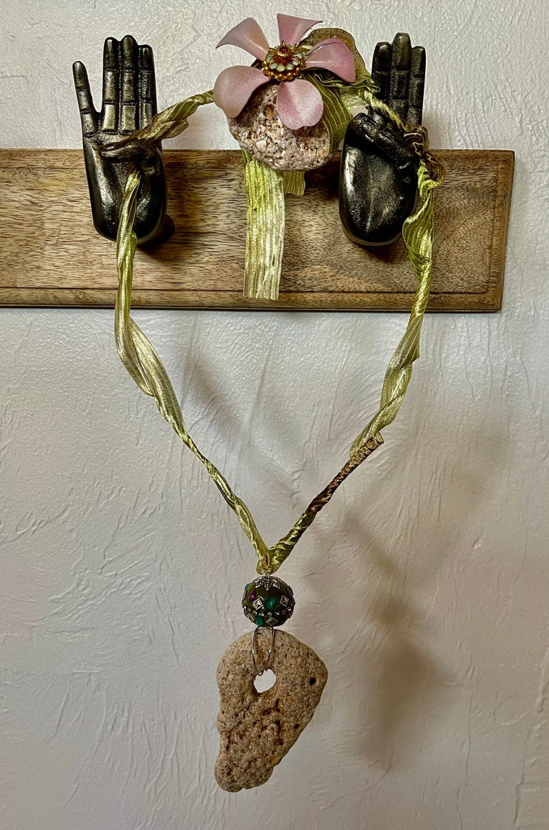 Spring Spirited Bohemian Hag Stone Amulet, Home Decor, Water Magic, protection amulet, spring stone decor