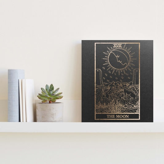 Gold foiled print the moon Tarot