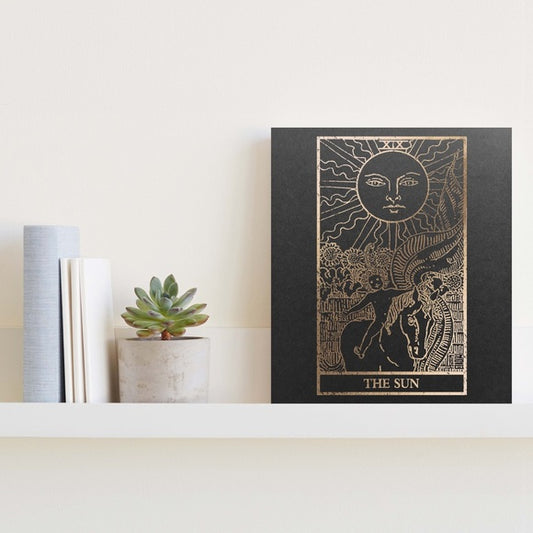 Gold foiled print the Sun Tarot card
