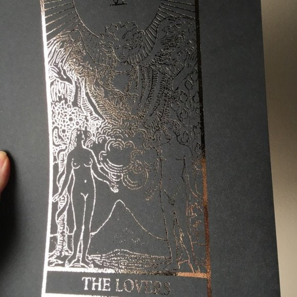 Distressed Gold Foiled The Lovers Tarot Print, Home Decor, Bodhi Signs