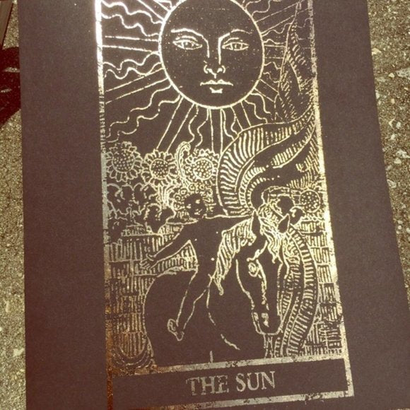Handmade Gold Foiled The Sun Tarot Print, Home Decor, Bodhi Signs