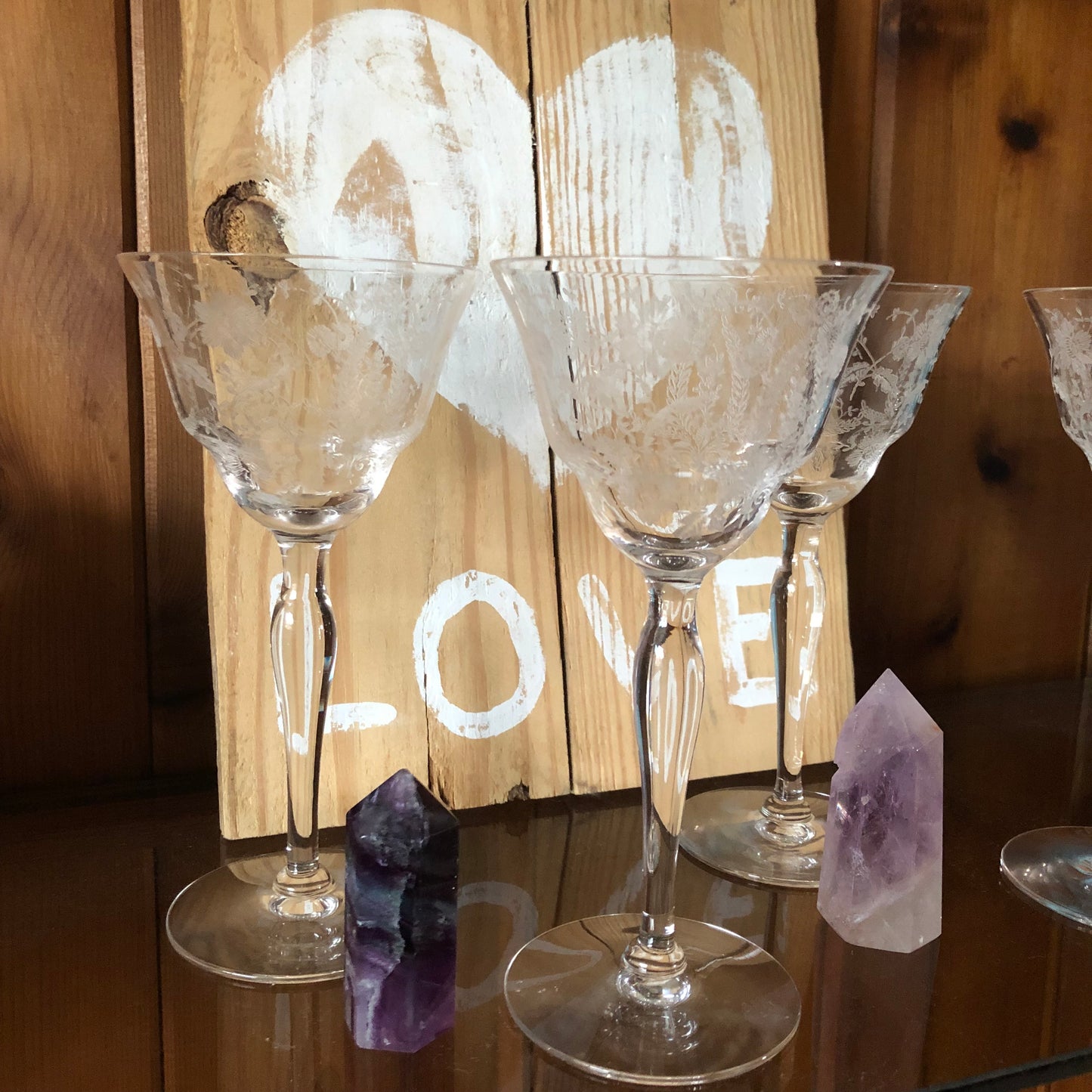 Delicate Crystal Cordials, Old World Vintage