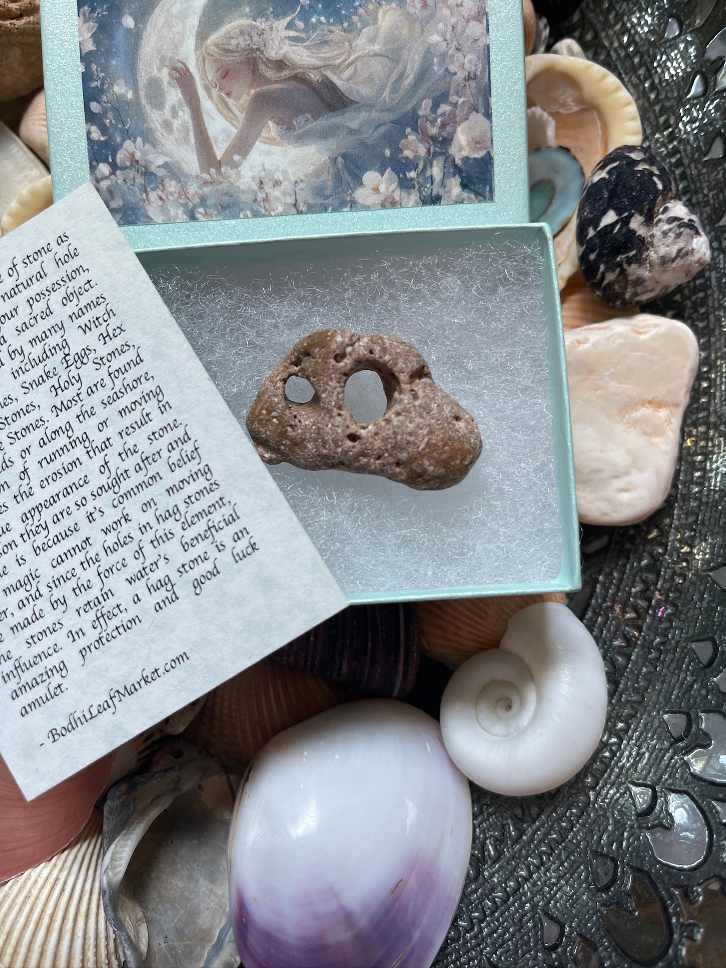 Beautiful Ocean Polished Beach Stone in Fairy Gift Box